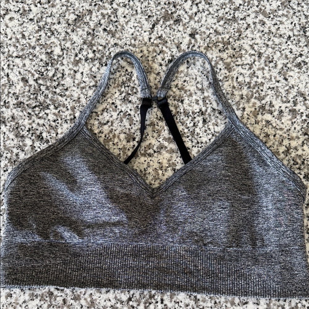 Lululemon Ebb to Street Sports Bra SZ 10 C/D cup Heathered black/white